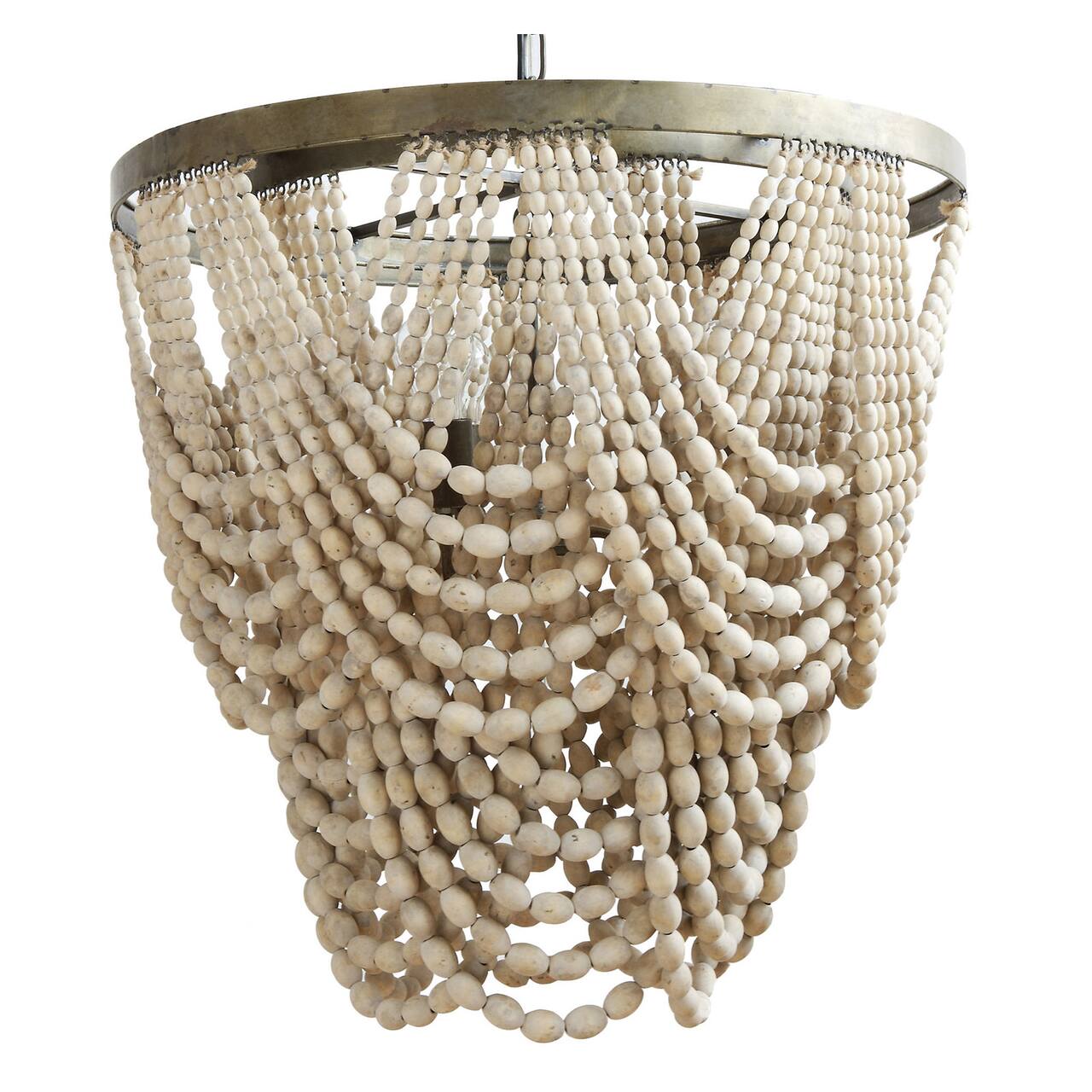 Hello Honey® 26" 2-Tier Draped Wood Bead Chandelier
